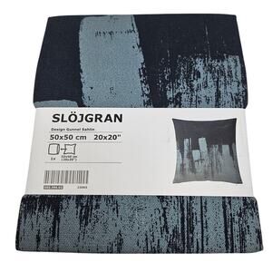 NEW Ikea Slogran 20x20 Pillow Sham Navy Gunnel Sahlin Modern Cotton Stripe